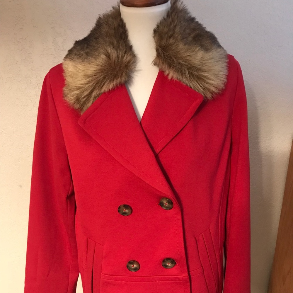 Red Blazer with removal fur collar